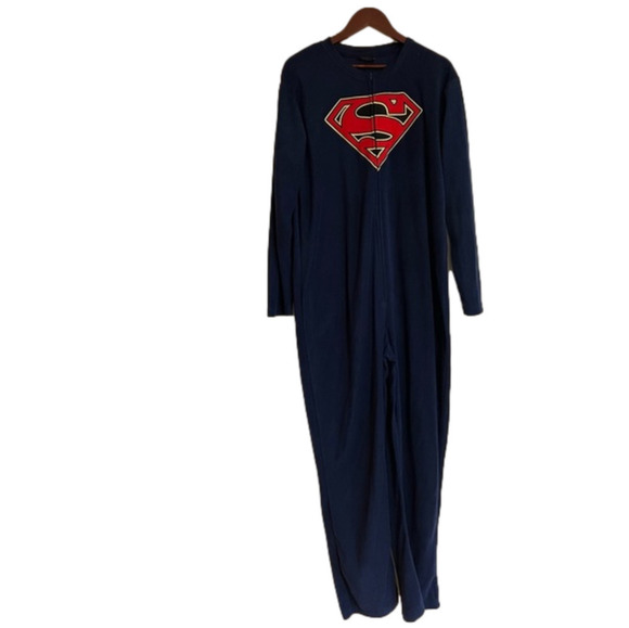 𝅺tm/mc & DC Comics Superman Fleece Men’s Size Large Lounge Onsie, Footless - Picture 1 of 7